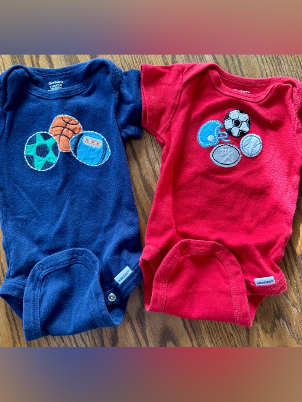 Gerber Red & Navy Baby Onesie Duo with Sports